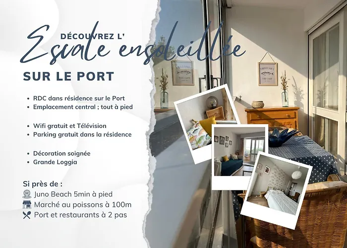 L\'Escale Ensoleillee, 2 Pieces Sur Le Port Proche Juno Beach